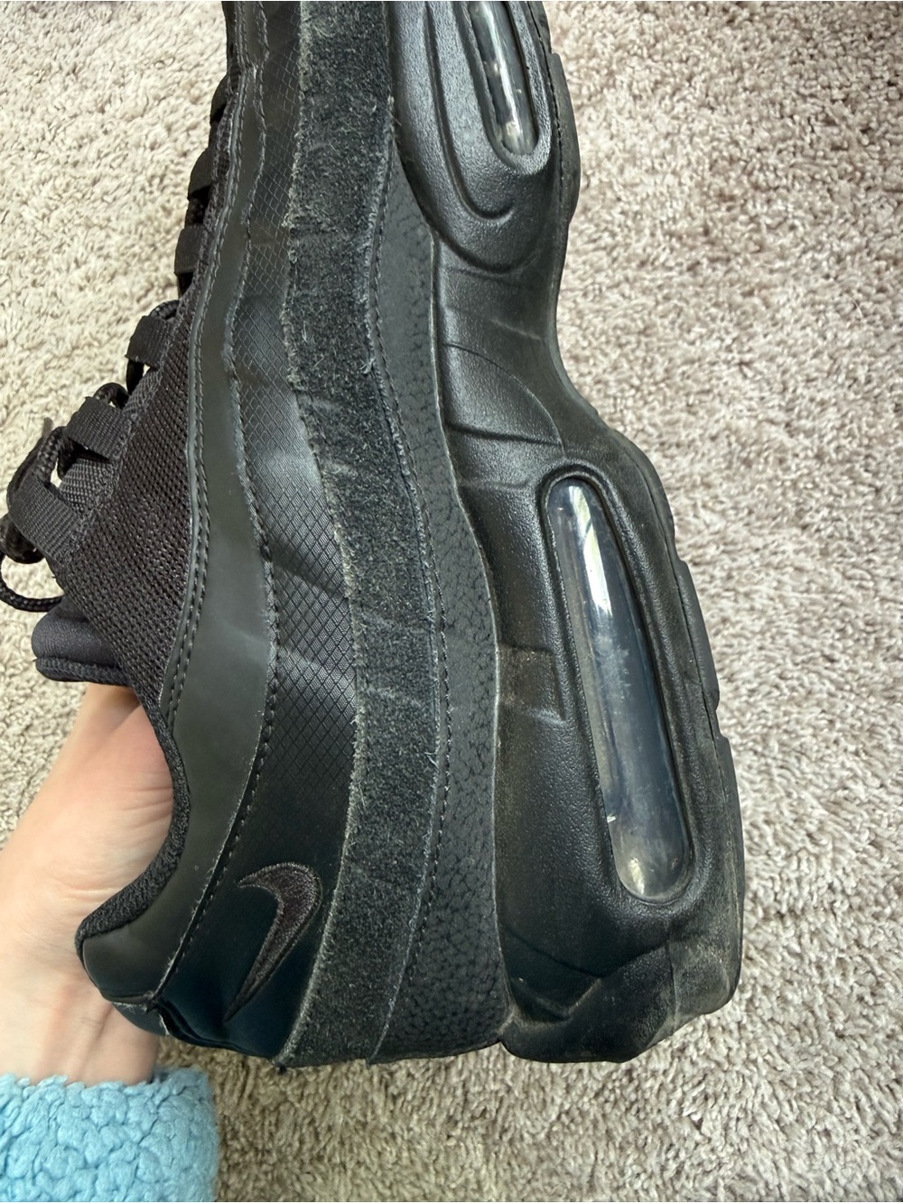 Nike Air Max 95 Essential Triple Black CI3705-001 Men’s Size 13 - Picture 4 of 9
